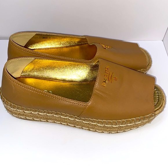 Prada Women's Brown Espadrille Shoes EUC🔥 - Picture 9 of 10